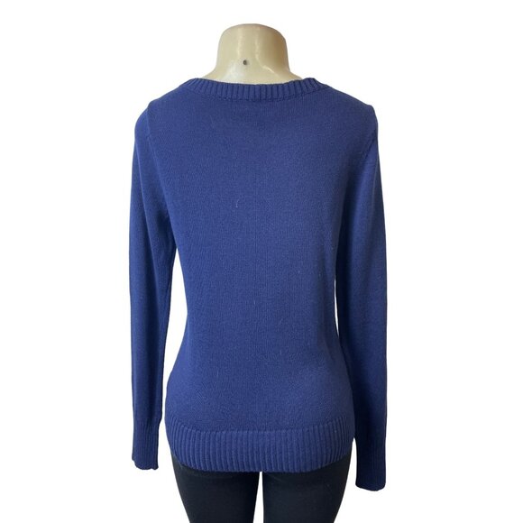 Arizona Jean Women's Navy Blue Fun x3 Graph Log Sleeve Sweatshirt Sz L- NWT - Picture 3 of 7